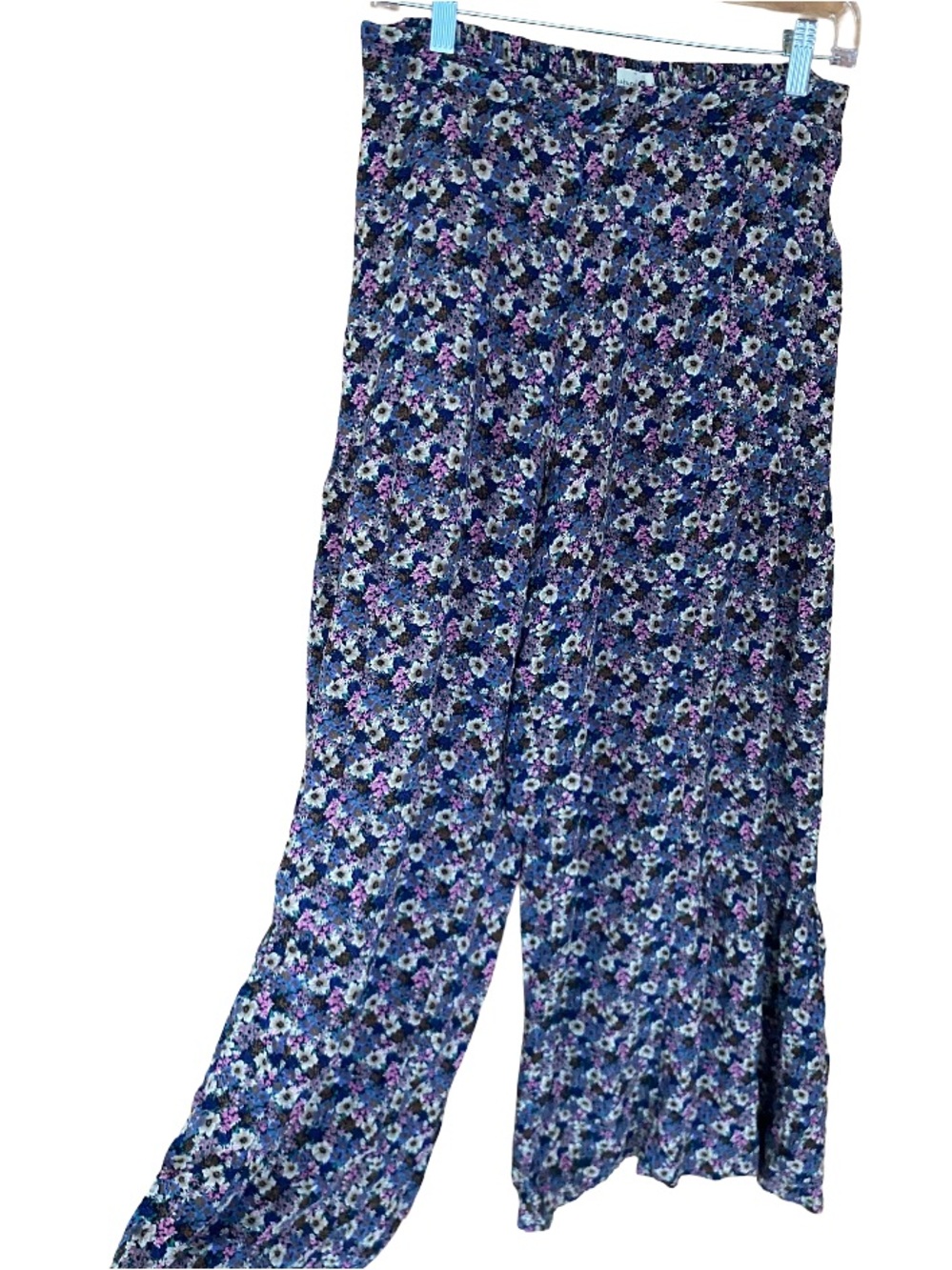 Natural Life purple blue wide leg floral palazzo boho pants size medium - Picture 4 of 7